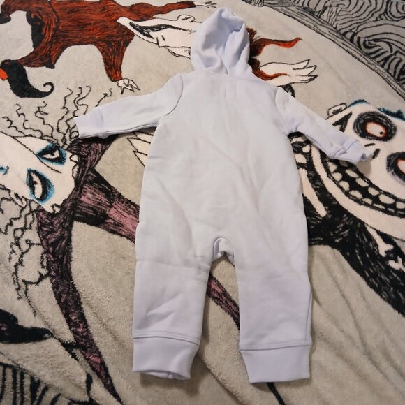 NWT Baby Gap 3 - 6 Month Blue Bear Long Sleeve Hooded Onesie Infant - Picture 3 of 10